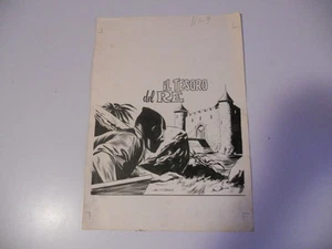 TAVOLA ORIGINALE COPERTINA L'UOMO FANTASMA 9 IL TESORO DEL RE ENZO CARRETTI 1965 - Imagen 1 de 1