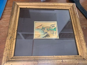 quadretto dipinto a mano su foglia Oro 22 Kt 18x15cm - Foto 1 di 1