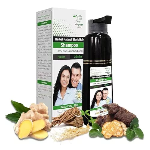 Champú Herbal Natural Color Cabello Negro - Cobertura Cabello Gris en 10 Minutos -... Foto 1 de 4