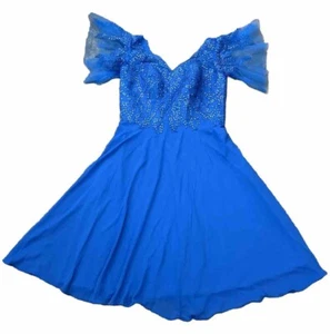 Neu schönes BRAUTKLEID Festkleid A-Linie V-Ausschnitt lang Knie Pailletten royal - Bild 1 von 22