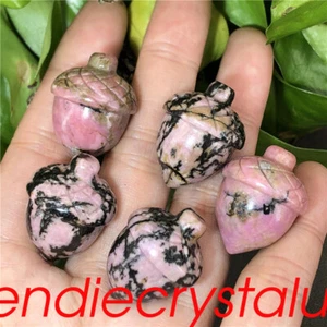 5pcs Natural Rhodonite Acorns Quartz Crystal Mineral 1" Gem Figurines Healing - Picture 1 of 12