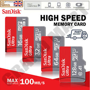 SanDisk Micro SD Flash Memory Card 32GB 64GB 128GB Class 10 SDHC SDXC TF C10 UK