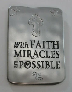 EE3 With faith miracles are possible FAITH & FRIENDSHIP MAGNET PLAQUE ganz - Picture 1 of 3