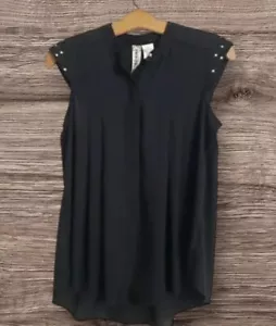 Mimi Chica Women's Sleeveless Black Button-up Blouse Size 8 - Picture 1 of 2