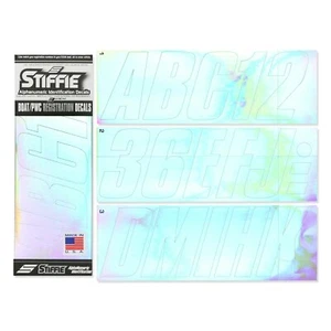 STIFFIE Shift SH21 CHROME Boat PWC ID Numbers Decals Registration Stickers Bass - Foto 1 di 9