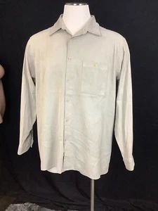 Brandini Men Button Shirt XL Tan Light Brown Long Sleeve Nylon Polyester - Picture 1 of 10
