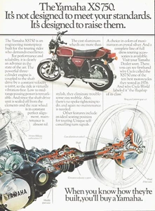 1977 Yamaha XS750 Motorcycle XS 750 vintage Print Ad Advertisement - Picture 1 of 1