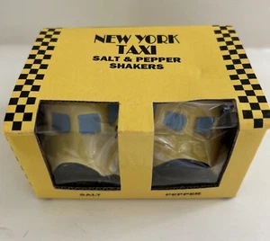 NEW YORK CITY Yellow Checker Cab Salt And Pepper Shakers Collectible NEW IN BOX - Picture 1 of 10
