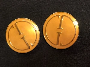 Pendientes GUCCI Limitados De Colección Raros AUTÉNTICOS Logotipo Clip en GG Redondos 1992 Moneda G30 - Imagen 1 de 12
