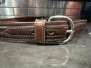 Damen Westerngürtel echt Echtleder braun H45/30 geprägtes Seilmuster - Bild 1 von 6
