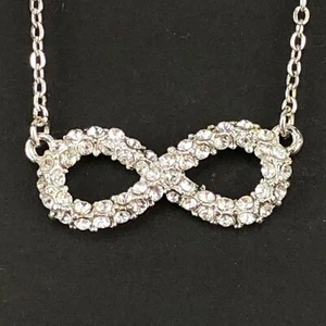 Dana Buchman Necklace Earrings Set Silver Tone Infinity - Picture 1 of 2