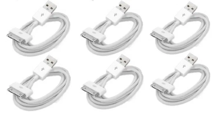 6 PACK 6FT 30 pin USB Charging Data Cable Cord for iPad 1/2/3 iPod Nano 1-6  - Image 1 of 1