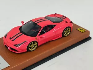 1/43 Looksmart Ferrari 458 Speciale in glänzend rosa schwarz gestreift goldfarbene Räder - Bild 1 von 10