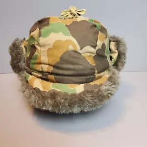 Woolrich Camouflage Trapper Winter Hunter Mütze Gr. Medium grün mit Ohrenklappen - Bild 1 von 8