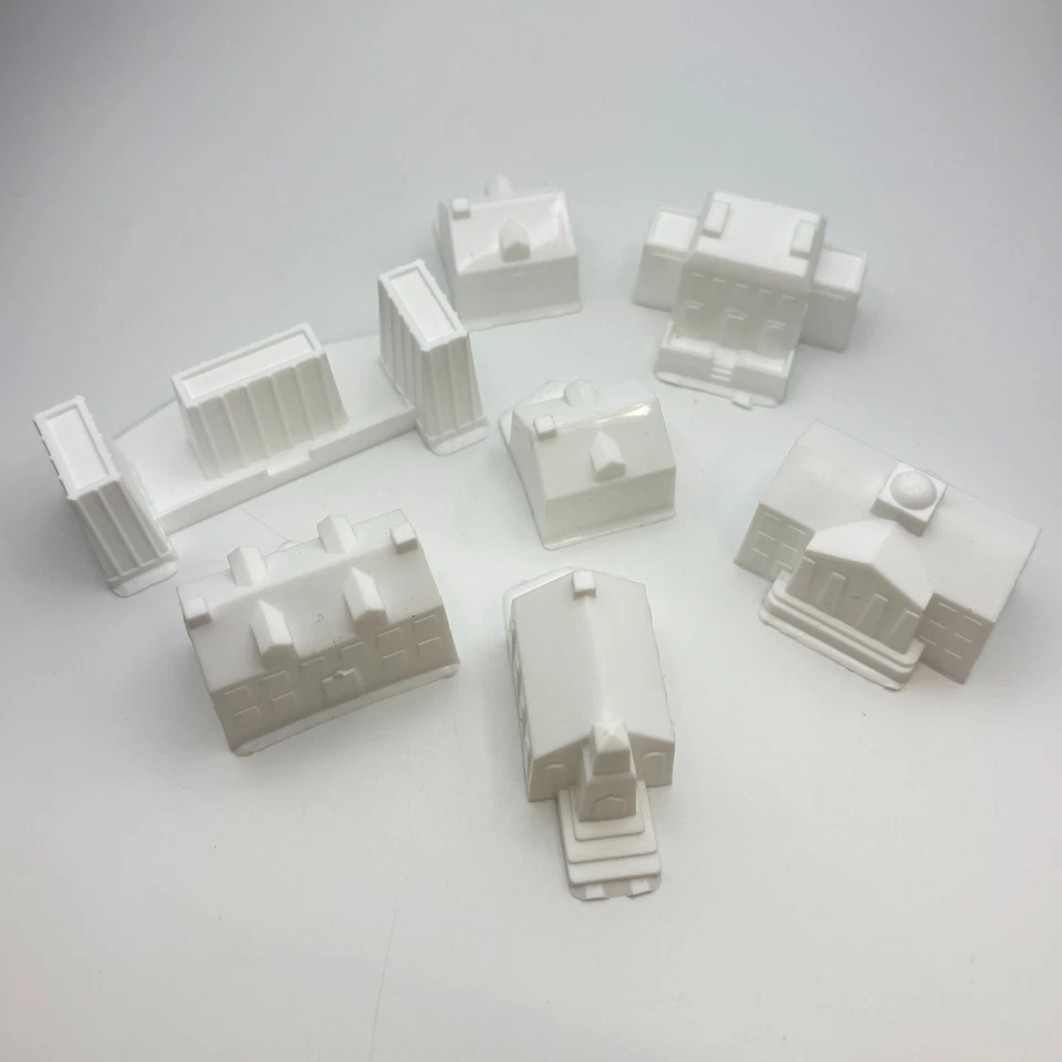 The Game of Life 7 edificios de plástico blanco 1991 piezas de repuesto piezas Foto 1 de 1
