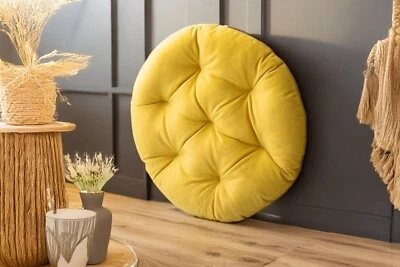 Round Chair Cushion — Velvet Mustard - Image 1 of 4