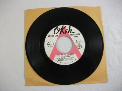 Erine Lucas 45 rpm 1969 Promo What We Pay For Love OKEH - Image 1 of 3