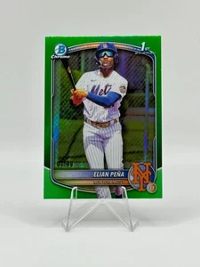 2025 Bowman Chrome Elian Peña 1st Green Refractor /99 #BCP-155 Mets - Picture 1 of 2