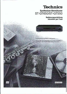 Technics Bedienungsanleitung user Manual für ST-GT 650/550 Copy deutsch - Picture 1 of 1