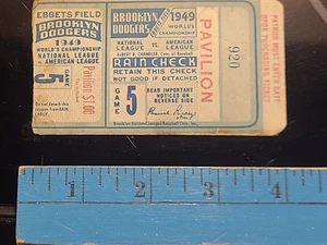 1949 World Series Game 5 Ticket Stub Ebbets Field - Bild 1 von 7