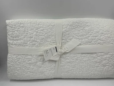 Nuevo con etiquetas Edredón Pottery Barn Belga Lino Punto Floral Doble, Blanco Foto 1 de 4