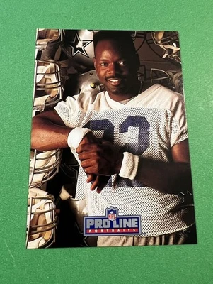 Autógrafo de EMMITT SMITH - RETRATOS DE LÍNEA PROFESIONAL 1992 - LEYENDA DE LOS DALLAS COWBOYS Foto 1 de 2
