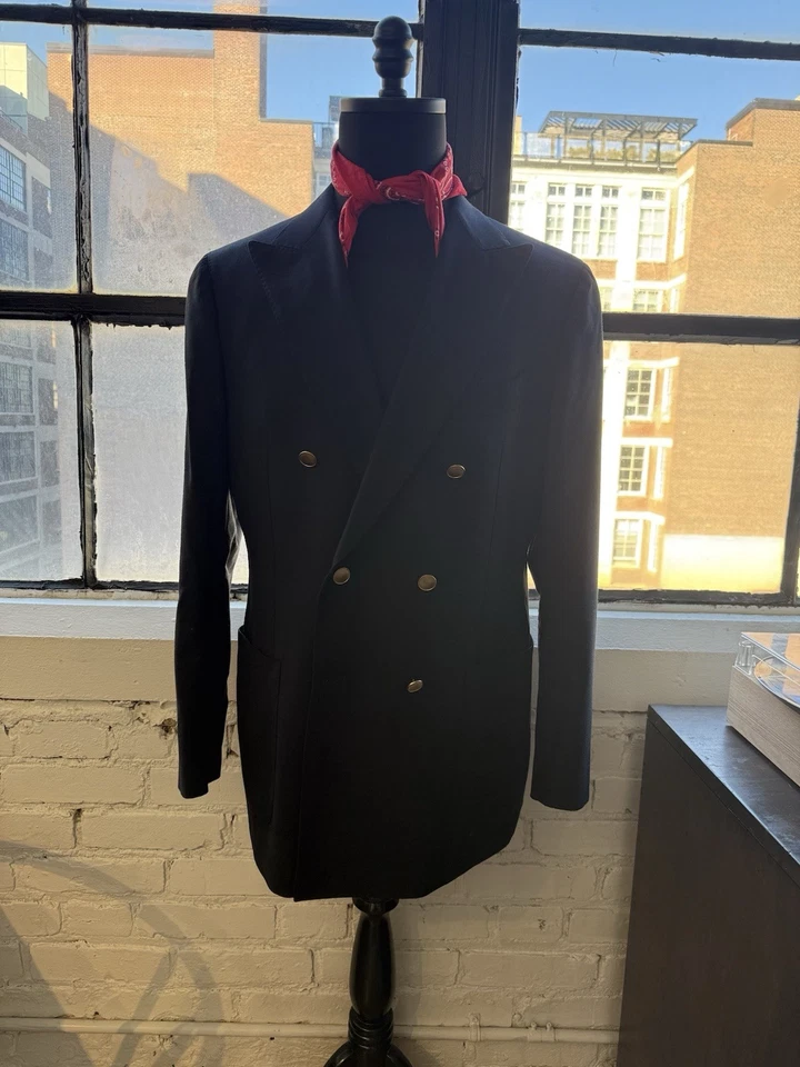 🔥 Blazer Suitsupply Doble Pecho Azul 6X2 Con Botones Dorados Etiqueta Pico Foto 1 de 4