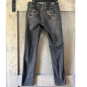 Jeans Southpole Pierna Recta Bordados Bolsillos Traseros Negros Y2K Juniors Talla 9 - Imagen 1 de 10