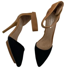 Jeffrey Campbell x Free People Solitaire Leather Heels Black and Tan size 7 - Picture 1 of 7