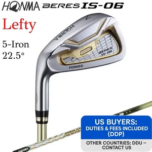 Left-handed HONMA BERES IS-06 2-Star 5-Iron 22.5° R-Flex ARMRQ X 47 Single Iron - Picture 1 of 8
