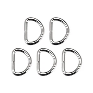 5 Pcs D Ring Buckle 1" Semi-Circular D-Rings Silver Tone for Bags Craft DIY - Picture 1 of 3
