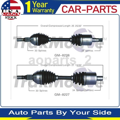 2 ejes delanteros TrakMotive CV eje articulado para Chevrolet Monte Carlo 5,3 L 2007 2006 Foto 1 de 4