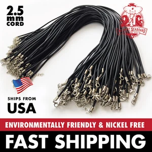 2.5mm Rubber cord 18" Environmentally Safe--NICKEL FREE 1, 5, 10, 25 Pcs. - Picture 1 of 4