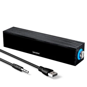 Bar Wooden Bluetooth Desktop Speaker 3.5mm Audio Socket Surround Sound Subwoofer - Picture 1 of 9