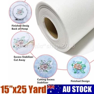 Tear Away Machine Embroidery Stabilizer Backing 15" X 25 Yd Roll - Medium Weight - Picture 1 of 10