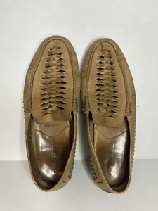 Johnston & Murphy Slip On Shoes Woven Sheepskin 20-0562 Tan Leather Men 9.5 - Picture 1 of 9