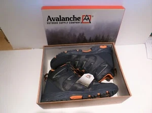 New Avalanche Men's Navy & Orange Trim Hiking Shoes Back Packing Boot Size 10 - Picture 1 of 8