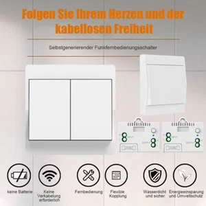 Funk Wechsel-Schalter Wand-Sender Unterputz Einbauschalter Empfänger kabellos DE - Bild 1 von 16