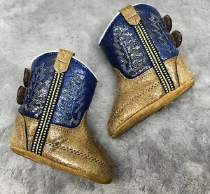 Old West Baby Infant Size 2 Western Cowboy Cowgirl Embroidered Boots - Picture 1 of 12