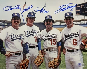DODGERS 1981 GREATEST INFIELD SIGNED 11X14 PHOTO RUSSELL GARVEY CEY LOPES BAS - Picture 1 of 5