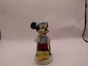 Vintage Disney Mickey Mouse Skiing Multicolor Ceramic Figurine 4 Inches High - Picture 1 of 6