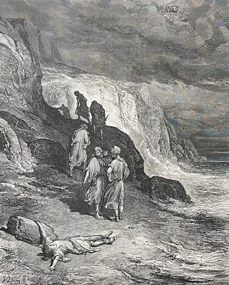 Jupiter et le passager Gustave Doré Xylographie Fable de la Fontaine 1868  - Photo 1/3