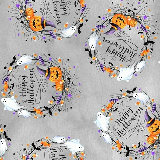Boo! By Hoffman Fabrics - Smoke Happy Halloween Emblem  #U4979-173 - Image 1 of 1