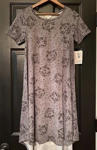 NWT XXS WILDCAT Cheetah TIGERS LuLaRoe CARLY Dress Top UNICORN Big CATS Gray UK - Picture 1 of 6