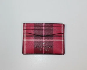 Kate Spade Staci Classic Plaid Small Slim Card Holder WLRO 0649 - Picture 1 of 2