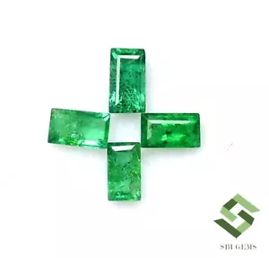 3x1,50 mm Natürlicher Smaragd Baguette Schnitt Lot 05 Stck. 0,34 CTS Lose Edelsteine - Bild 1 von 7