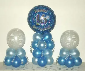 DISPLAY PALLONCINO IN LAMINA 16° COMPLEANNO CONFEZIONE DA 3 - DECORAZIONE TAVOLO - Senza elio necessario - Foto 1 di 1