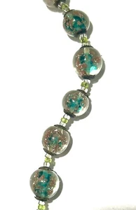 COLLAR DE CRISTAL DE COLECCIÓN MURANO Verde Esmeralda Sommerso Aventurina - Imagen 1 de 7