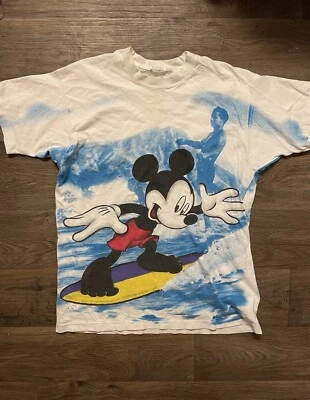 Camiseta De Colección Grail Jerry Leigh Mickey Mouse Surf AOP Surf Talla L Y2K Foto 1 de 2