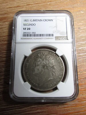 1821 Great Britain Silver Crown "Secundo" NGC VF 20 - Image 1 of 4